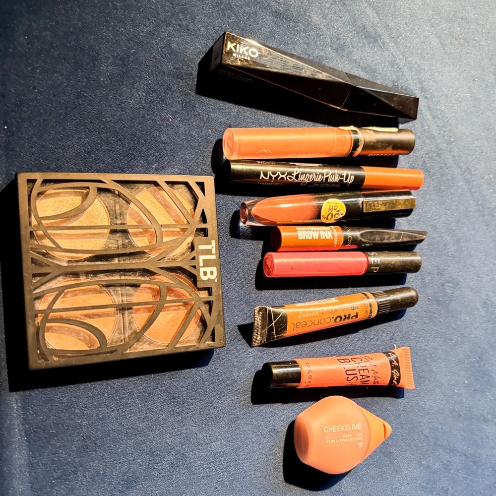 Set of 10 item Makeup Set - mascara, concealer, lip stain, cheek stain, eyebrow